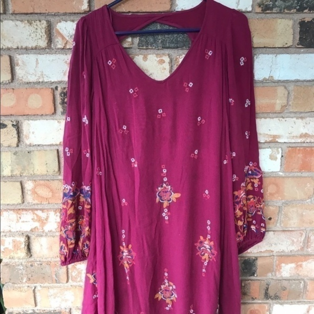 Free People Embroidered Mini Dress
